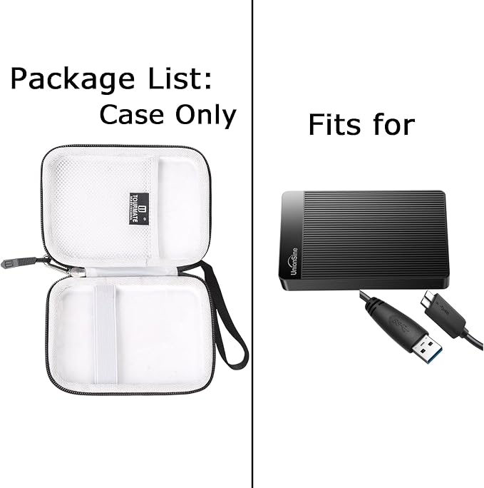 Storage Case for UnionSine 250GB 2.5" Portable External Hard Drive, Protective - Image 6