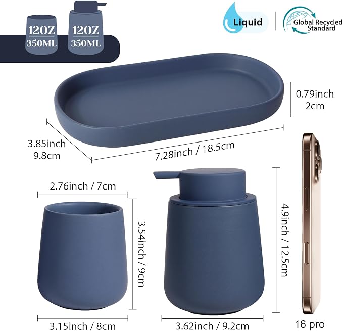 INGOFIN 3 Pcs Ceramic Bathroom Accessory Set - Image 2