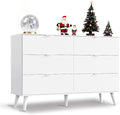WLIVE 6 Drawer Dresser for Bedroom, 47.24'' Wide Wooden White Dresser, Storage by WLIVE