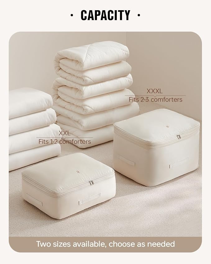 Eachy 3-Pack Comforter Storage Bag Blanket Storage Bags, 136L Compression Bags - Image 5