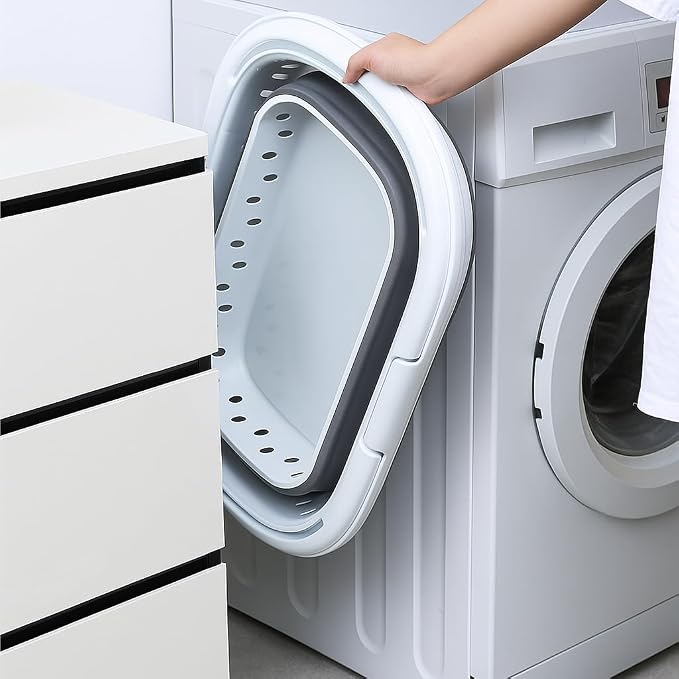 Collapsible Plastic Laundry Basket - Image 4