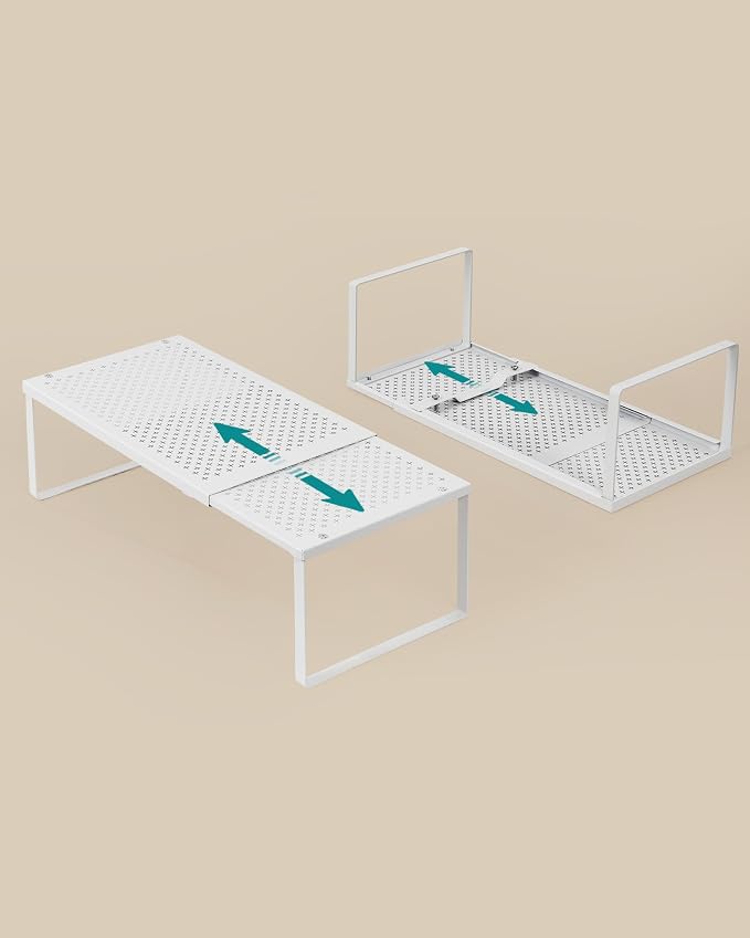 SONGMICS Set of 2 Expandable Pantry Kitchen Organizers, Adjustable Spice Rack - Image 7