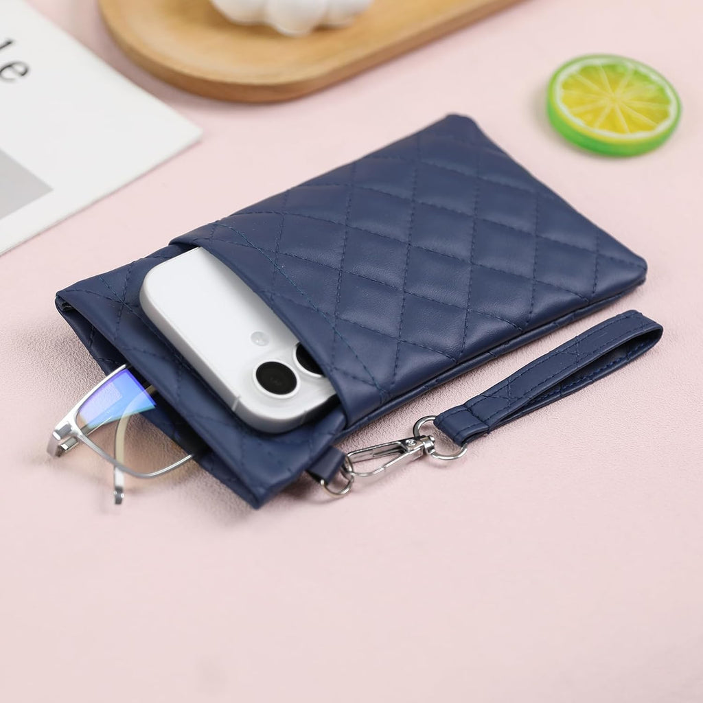 Double Eyeglass Case Soft Dual Glasses Case for Women Men Travel