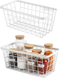 2 Set LeleCAT Hanging Wall Basket Organizer, Over the Cabinet Door Adhesive by LeleCAT
