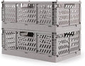 Domiella 2-Pack Crates for Storage, Storage Crates Plastic Stackable, Foldable by Domiella