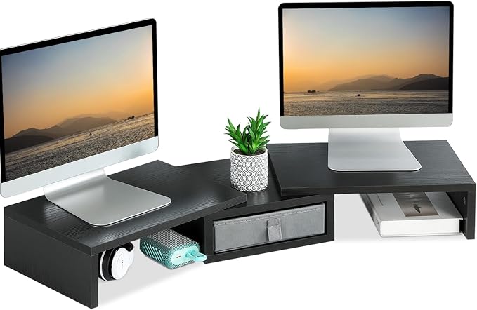 TEAMIX Dual Monitor Stand Riser by TEAMIX