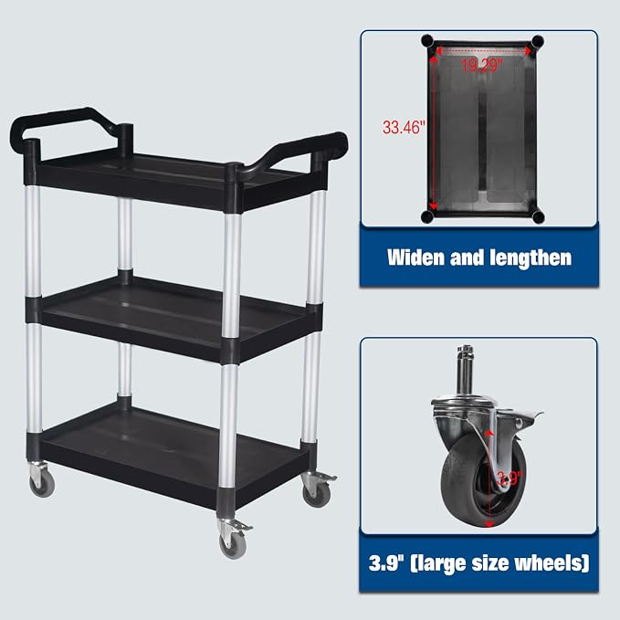 Plastic Commercial Cart Large Size, Restaurant Cart - Image 5
