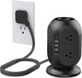 Surge Protector Power Strip Tower, TESSAN 10 ft Flat Extension Cord by TESSAN