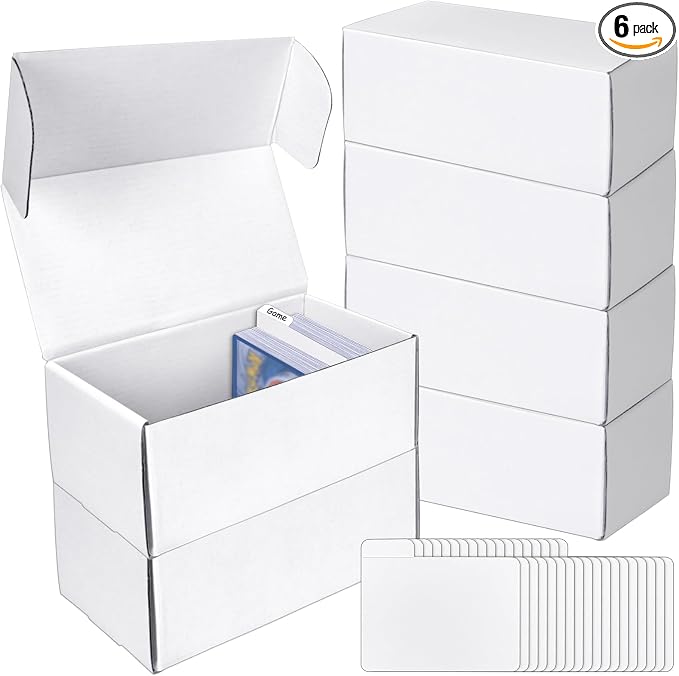 Trading Card Storage Box with Dividers, 6 Pack • 400 Count Bulk Card Collection by VOKOY