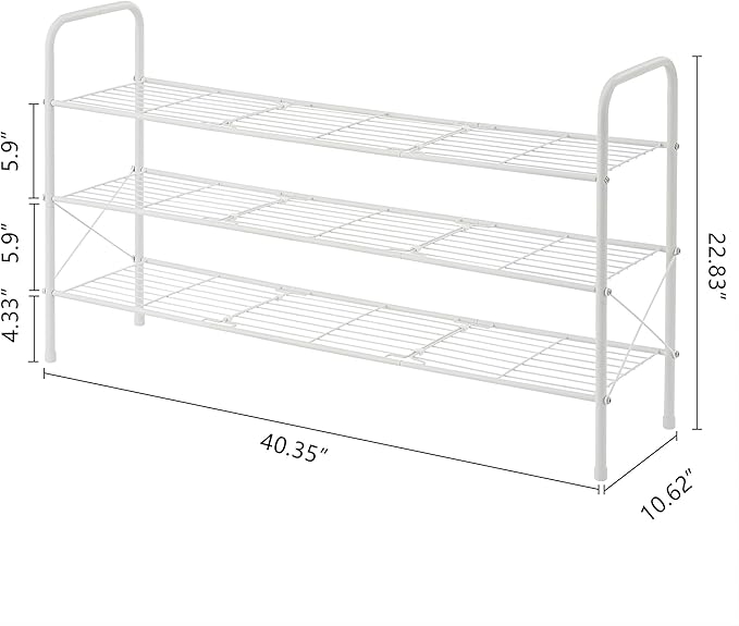 Hoctieon 3 Tier Durable Mesh Style Shoe Rack, Entryway Shoe Shelf, Shoe Rack - Image 3