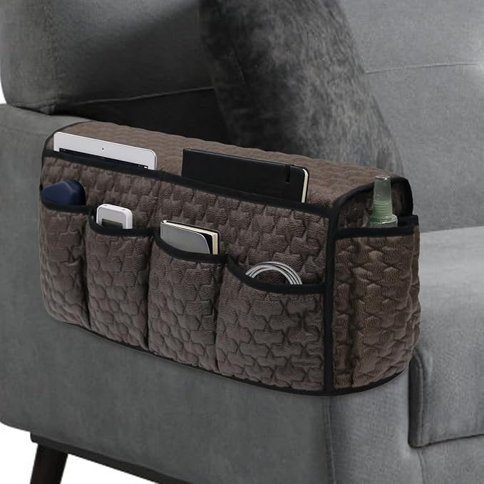 TV Remote Control Holder for Armchair, Arm Chair Caddy for Recliner 14 Pockets by DECKALY