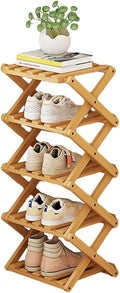 YYW Bamboo Shoe Rack for Entryway, Installation-Free and Foldable Vertical Shoe by YYW