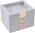 BOOVO Clear Lid Jewelry Box, 4 Layers Jewelry Organizer Large Jewelry Storage by BOOVO