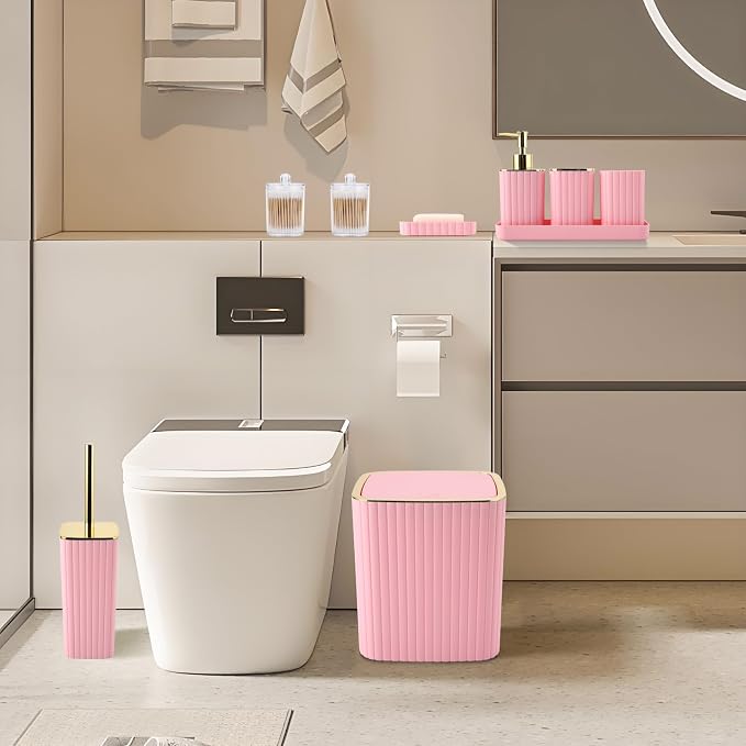 Pink Bathroom Accessories Set - Image 6