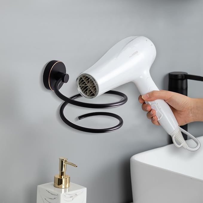Hair Dryer Holder Hair Care Tools Holder Wall Mount Chrome Finished Stainless - Image 2