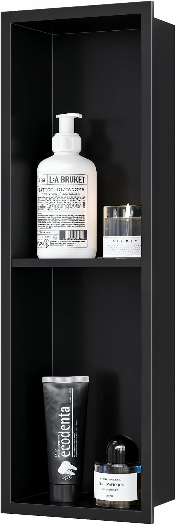 Stainless Steel Shower Niche 24" X 8", No-Tile Needed Wall Niche Double Shelves - Image 3