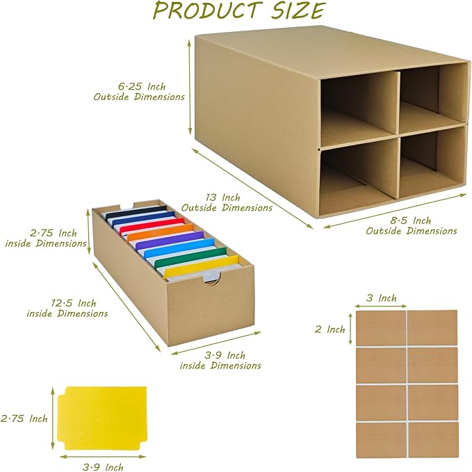 6 Sets Trading Card Storage Boxes, Includes 24-750 CT Boxes & 96 Dividers - Image 2