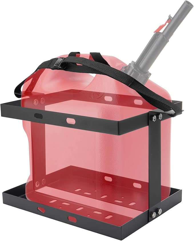 5 Gallon Gas Can Holder with One Securing Strap, Cold-forged Steel Fuel Tank by Unknown