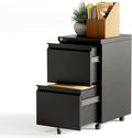 2-Drawer Rolling Metal File Cabinet by Unknown