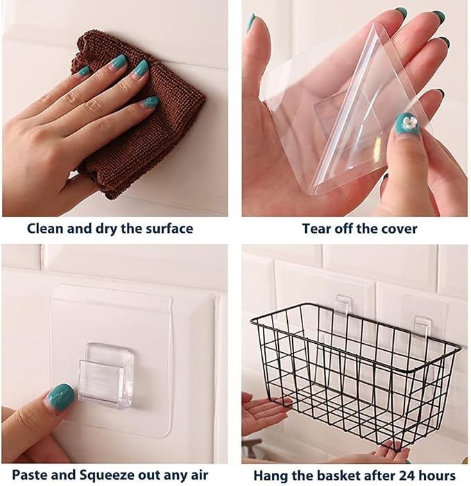 2 Set Adhesive Hanging Wall Basket Inside Cabinet Door Organizer, Wall - Image 10