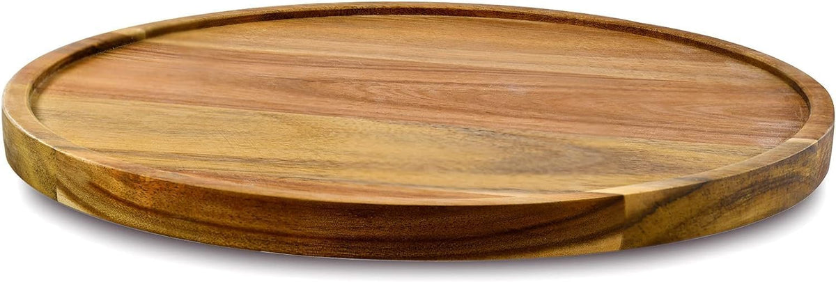 10" Acacia Wood Lazy Susan Organizer Kitchen Turntable for Cabinet