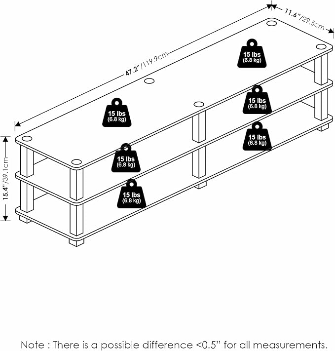 Furinno 14038DBR/BK TST No Tools 3-Tier Wide Shoe Storage Rack, Dark - Image 3