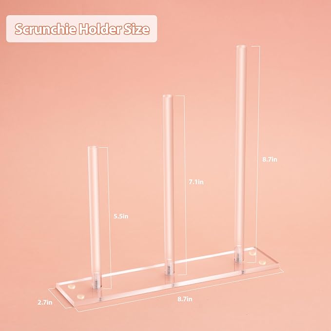 SMUK 2Packs 3-Tiers Acrylic Scrunchie Holder Stand - Image 6