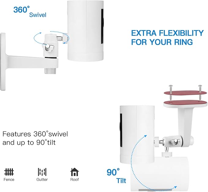 ALERTCAM 2Pack Adjustable Security Wall Mount Bracket - Image 4