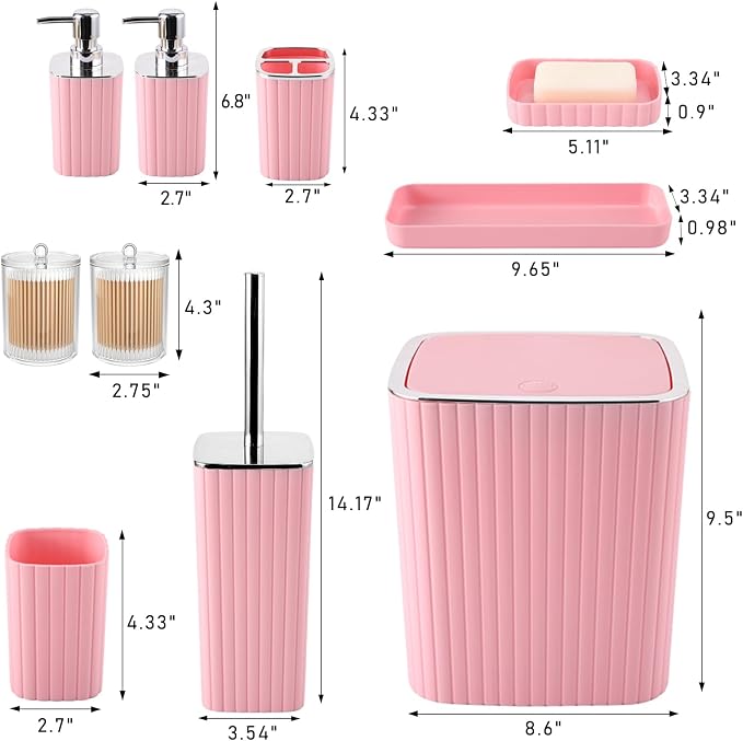 Pink Bathroom Accessories Set - Image 3