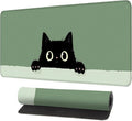 Cute Black Cat Large Mouse Pad – Extended Desk Mat 31.5 x 11.8 in– Kawaii Kitty by LEIWEIHOPE
