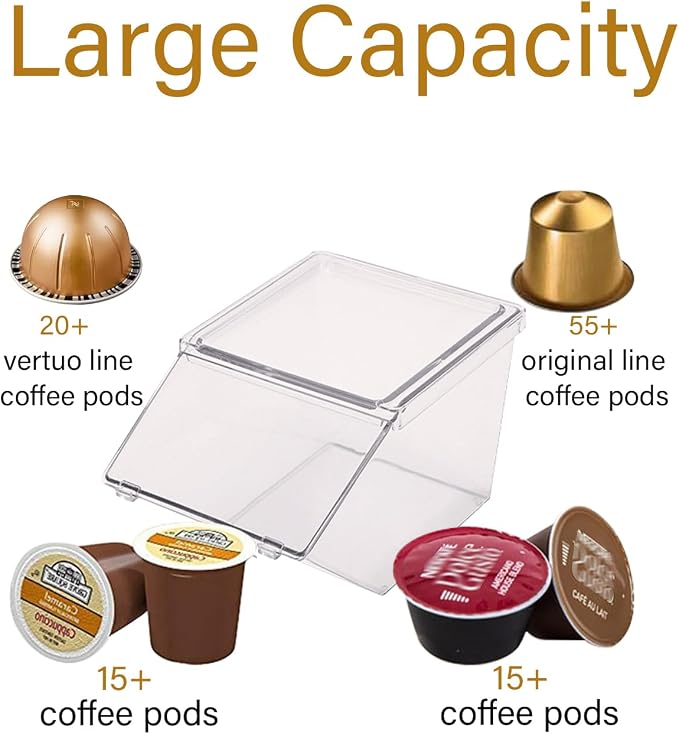 Tea Bag Organizer Coffee Pod Holder K Cup Holder, Stackable Acrylic Desk - Image 6