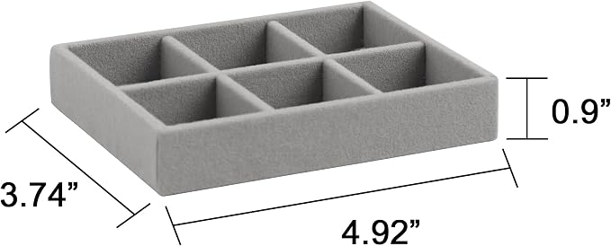 Frebeauty Small Jewelry Tray Set, Stackable Velvet Jewelry Organizer Tray - Image 3