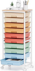 Rolling Cart with Drawers, 10 Drawer Rolling Cart, Storage Cart with Wheels by SYKIARIOL