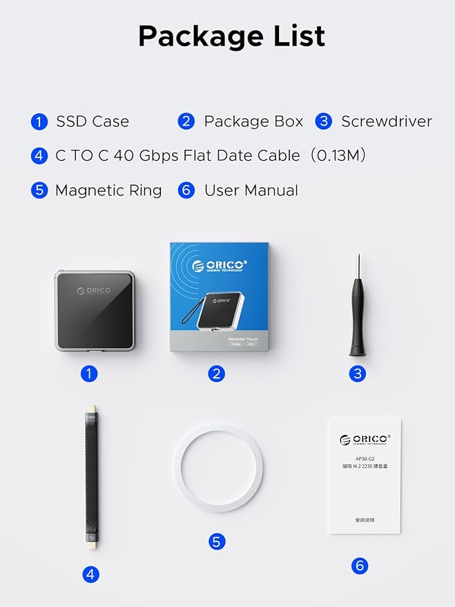 ORICO Magnetic M.2 NVMe 2230 SSD Enclosure Compatible - Image 8