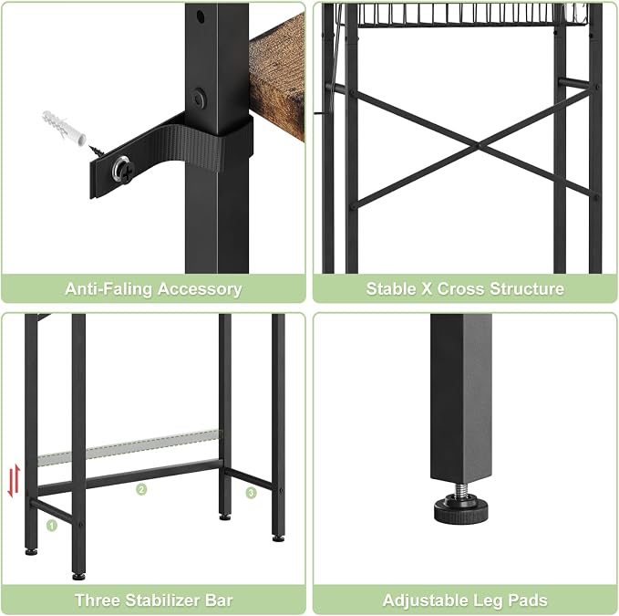 Over-The-Toilet Storage Rack, 4-Tier Bathroom Organizer Shelf Over Toilet - Image 6