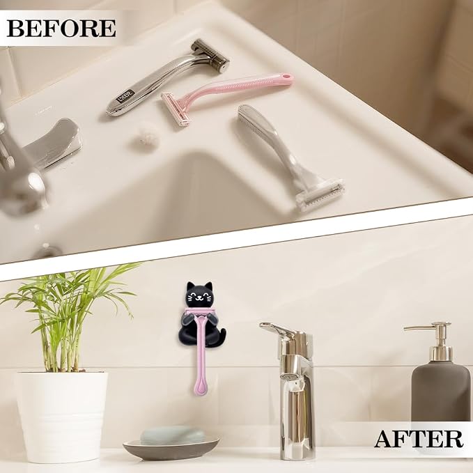 Cute Cat Razor Holder Shower, Cute Gadgets Leg Razor Holder, Funny Bathroom - Image 6