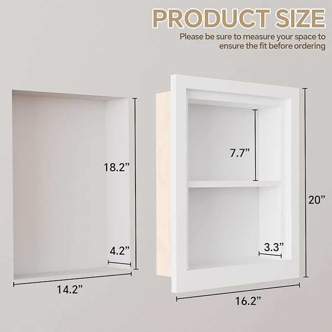 Solid Wood 14 X 18 Recessed Medicine Cabinet, Medicine Cabinet Organizer - Image 2