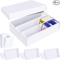 Trading Card Storage Box 4 Pack–2400 Count Cardboard Organizer by Leyzan