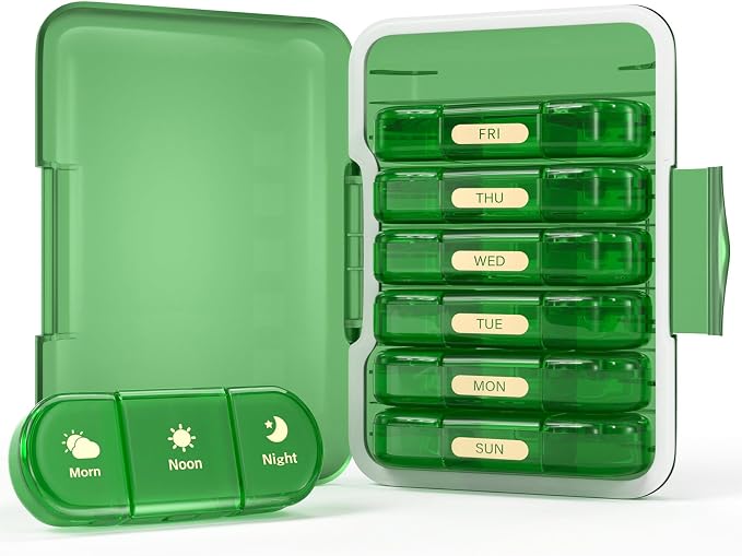 Weekly Pill Organizer 3X a Day, 7 Day Pill Box 3 Times, Portable - Image 8