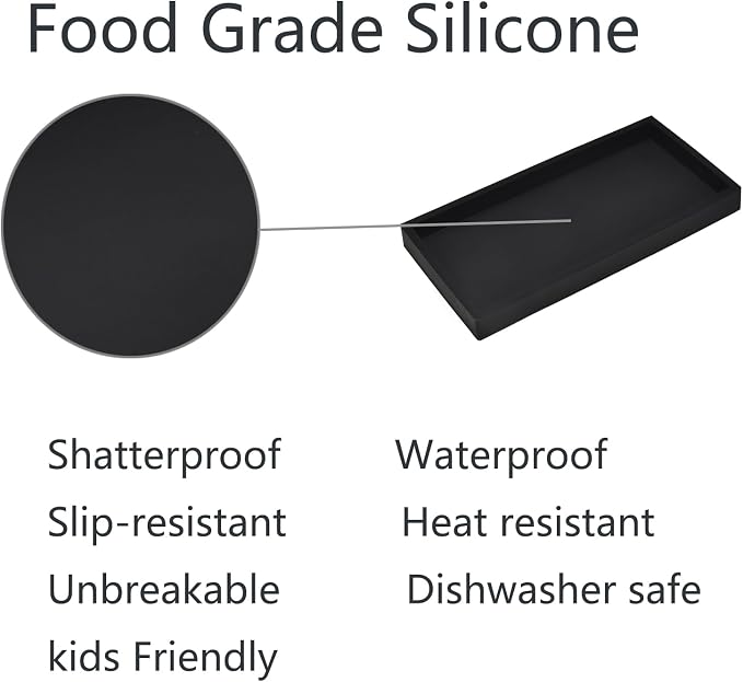 DNC 7.9" Small Silicone Bathroom Counter Tray, Vanity Tray, Kitchen Sink Soap - Image 6