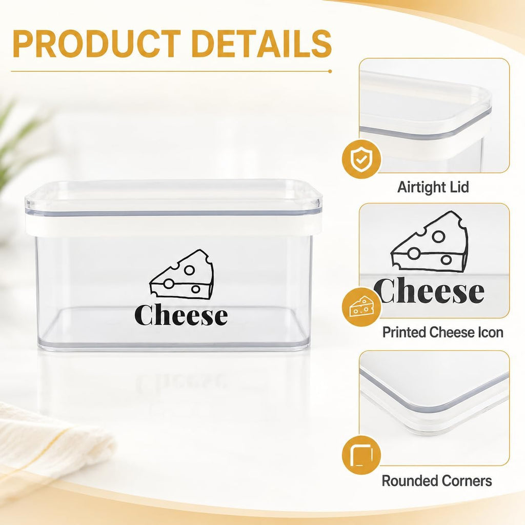 Cheese Container for Refrigerator Airtight Creamer Container with Lid