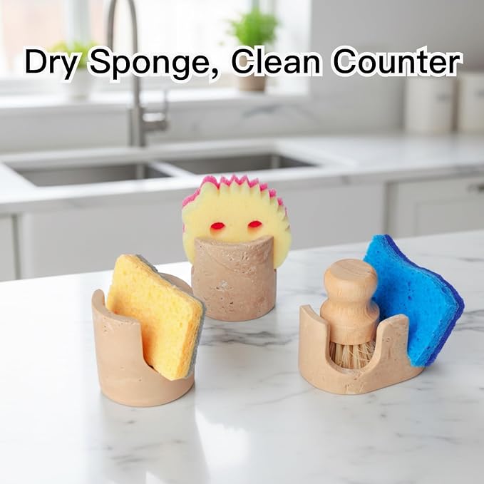 Luxury Travertine Sponge Holder – Fast-Drying, Rust-Proof Kitchen Sink Caddy - Image 8