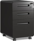 DEVAISE 3-Drawer File Cabinet, Thickened Metal Mobile Filing Cabinet by DEVAISE