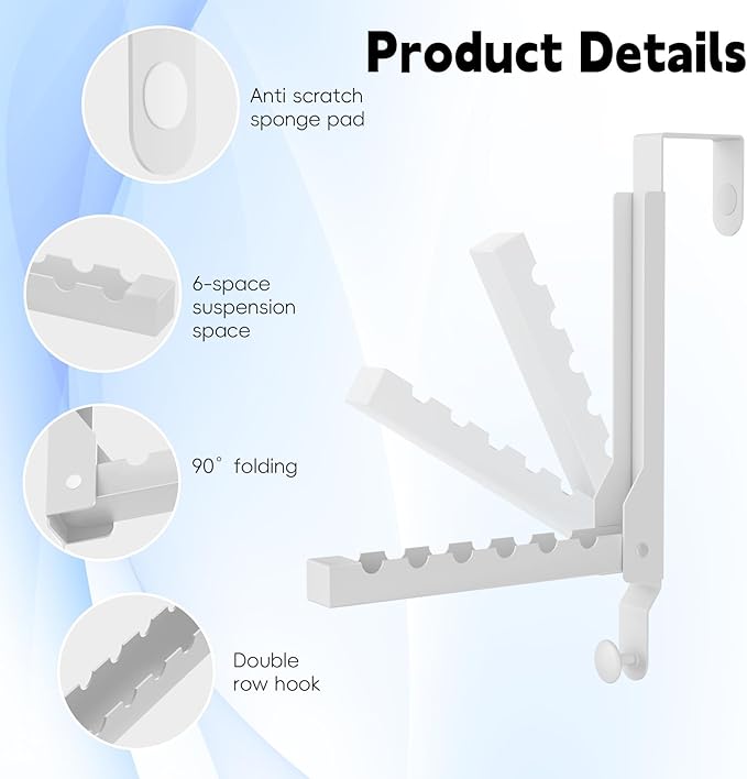 BAKON Over The Door Hanger Folding Clothes Drying Rack, Folding Hanging Coat - Image 4