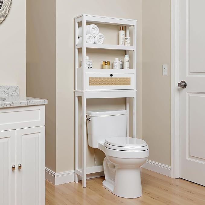 Over The Toilet Storage Cabinet, 3-Tier Bathroom Organizer - Image 6