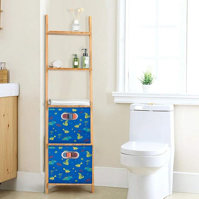 i BKGOO Cloth Storage Bins Set of 4 Thick Fabric Drawers Foldable Cubes Basket - Image 6