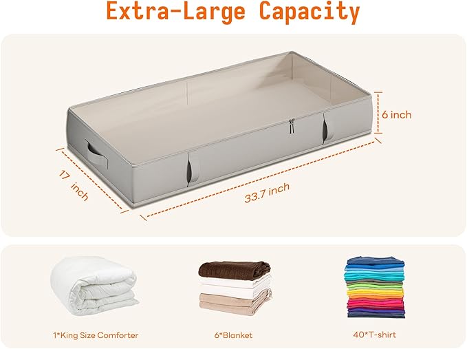Vailando Storage Containers, 6 Inches Tall 60L Underbed Storage Bins - Image 5