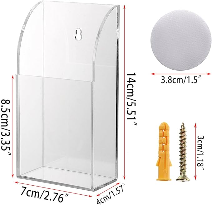 Hipiwe Wall Mount Remote Control Holder Clear Acrylic Media Organizer Storage - Image 5