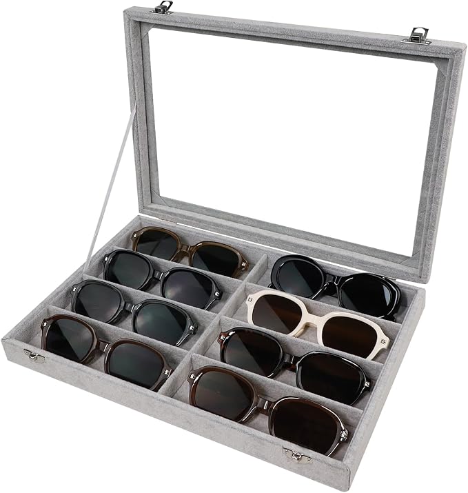 Wudygirl Jewelry organizer Sunglass Organizer 8 Slot Velvet Jewelry Tray by Wudygirl