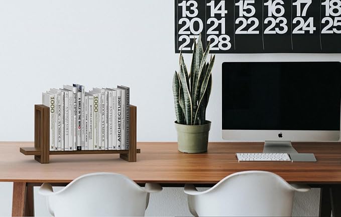 Adjustable Desktop Bookshelf, Retro Tabletop Bookshelf, Desk Shelf - Image 2